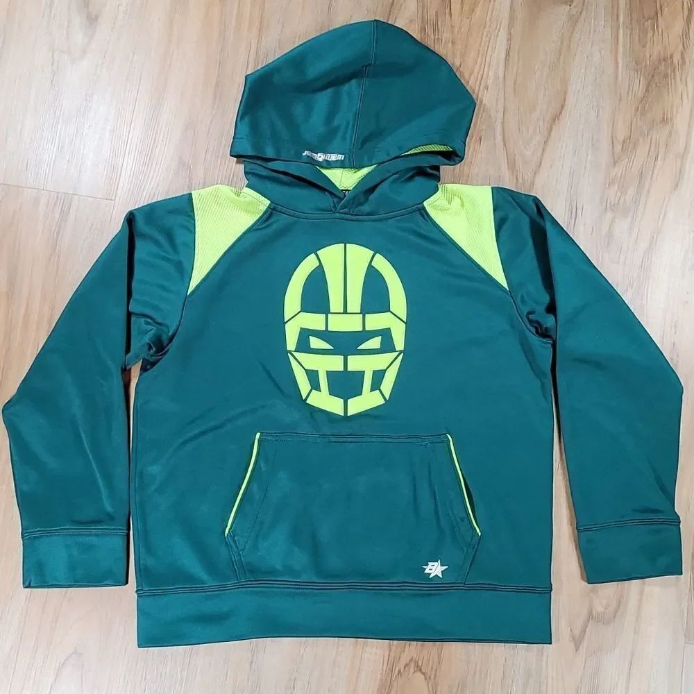🧡Brothers Green & Neon Hoodie Sweatshirt Size 10